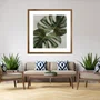 Quadro Floral com Moldura Rústica Folha de Adão 70x70cm