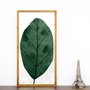 Quadro Floral Folha Verde com Moldura Rústica 50x100cm