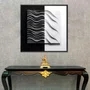 Quadro Geométrico Abstrato Moderno Design e Contraste com Moldura e Vidro