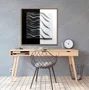 Quadro Geométrico Abstrato Moderno Design e Contraste com Moldura e Vidro