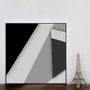 Quadro Geométrico Arte Moderna em Preto e Branco 70x70 cm