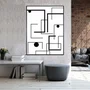 Quadro Geométrico em Preto e Branco 60x80 cm Moldura Preta