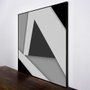 Quadro Geométrico em Preto e Branco Arte Moderna 70x70 cm