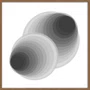 Quadro Geométrico Profundo Circular Abstrato Preto e Branco com Moldura e Vidro