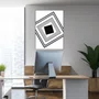 Quadro Geométrico Quadrados em Preto e Branco 50x70cm