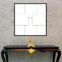 Quadro Geométrico Sobreposto Branco Arte Abstrata Moderna com Moldura e Vidro