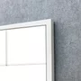 Quadro Geométrico Sobreposto Branco Arte Abstrata Moderna com Moldura e Vidro