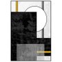 Quadro Geométrico Texturas Preto e Branca e Amarelas 60x90 cm