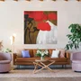 Quadro Grande Tela Canvas Floral Colorida 90x90cm