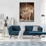Quadro Leão Macho Leoa Branca 2 Filhotes Savana Africana com Moldura e Vidro