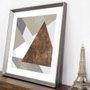 Quadro Moderno Imagem Arte Abstrata Geométrica Triângulo Marrom