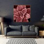 Quadro Moderno Decorativo Floral Suculenta Marsala 60x60 cm