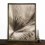 Quadro Moderno Folhas de Palmeiras com Moldura Laqueada Chanfrada 95x145 cm
