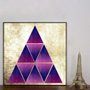 Quadro Moderno Geométrico Arte Triângulos 70x70 cm