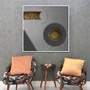 Quadro Moderno Texturizado de Círculos com Moldura e Vidro para Decoração