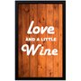 Quadro Porta Rolhas Wood Love And A Little Wine 30x40 cm