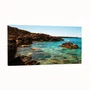 Quadro Praia Paisagem Costeira com Mar Turquesa, Rochas Vulcânicas e Falésias