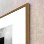 Quadro Preto e Branco Geométrico Sobreposto Abstrato com Moldura e Vidro