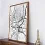 Quadro Rústico Decorativo Árvore em Preto e Branco 70x100 cm