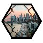 Quadro Hexagonal Sextavado Vista Para a Ponte do Brooklyn 50x43cm