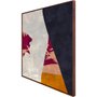 Quadro Tela Arte Moderna Abstrata Moldura na Cor Mel 110x110 cm