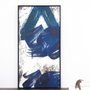 Quadro Tela Canvas Abstrata com Moldura Preta 50x100cm