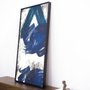 Quadro Tela Canvas Abstrata com Moldura Preta 50x100cm