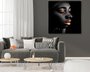 Quadro Tela Canvas Arte Africana com Moldura Prata 120x120cm