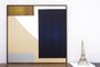 Quadro Tela Canvas com Moldura Arte Geométrica Abstrata Retângulos 90x90cm