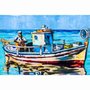 Quadro Tela Canvas Decorativa Náutico Pintura Barco 120x80cm