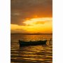 Quadro Tela Canvas Decorativa Sunset em Lago Canoa 60x90cm