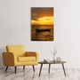 Quadro Tela Canvas Decorativa Sunset em Lago Canoa 60x90cm