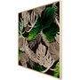 Quadro Tela Canvas Floral com Moldura Natural Detalhes Verdes - Escolha o Tamanho