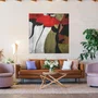 Quadro Tela Canvas Grande Floral Colorida 90x90cm