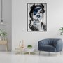 Quadro Tela Canvas Mulher Arte Ilustração Borboleta Azul 90x120 cm