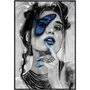 Quadro Tela Canvas Mulher Arte Ilustração Borboleta Azul 90x120 cm