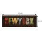 Quadro Tela Decorativa com Escrita NEW YORK 90x30cm