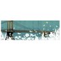 Quadro Tela Decorativa Ponte de Manhattan Flores e Borboletas 150x50cm