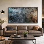 QuadroTela Canvas Abstrato Efeito Metal Industrial Moldura Prata Envelhecida 160x90 cm