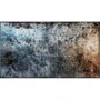 QuadroTela Canvas Abstrato Efeito Metal Industrial Moldura Prata Envelhecida 160x90 cm