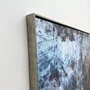 QuadroTela Canvas Abstrato Efeito Metal Industrial Moldura Prata Envelhecida 160x90 cm