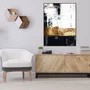 Tela Canvas Abstrata com Moldura Dourada para Decoração Sofisticada 90x120 cm