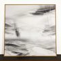Tela Canvas Abstrata Moderna em Preto e Branco: Elegância com Moldura Natural