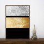 Tela Canvas com Moldura Dourada Arte Geométrica 70x100 cm