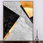 Tela Canvas com Moldura Prata Arte Geométrica Abstrata 60x90 cm