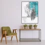 Tela Canvas com Moldura Prata Desenho Abstrato 90x120 cm