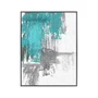 Tela Canvas Desenho Abstrato com Moldura Prata 90x120 cm