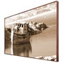Tela Canvas em Tom Sépia Paisagem com Barco Abandonado 170x100 cm