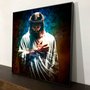 Tela Canvas Geométrica Colorida com Moldura Preta Jesus com Coroa de Espinhos