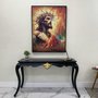 Tela Canvas Jesus com Coroa de Espinhos Arte Abstrata Colorida com Moldura Preta